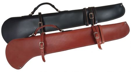 Showman 34" leather gun scabbard with silver buckles